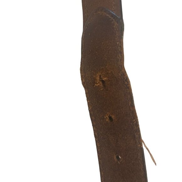 Columbia Mens 44 Belt Brown Leather Multi Color Embroidered Southwest Woven - Picture 10 of 10